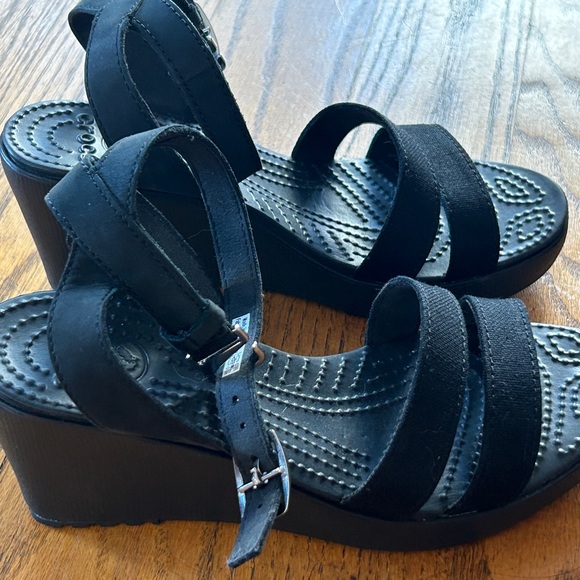 CROCS Black Wedges for Women - Picture 13 of 16
